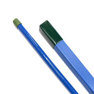 Markeringsstolpe blå/grön, mark under arbete